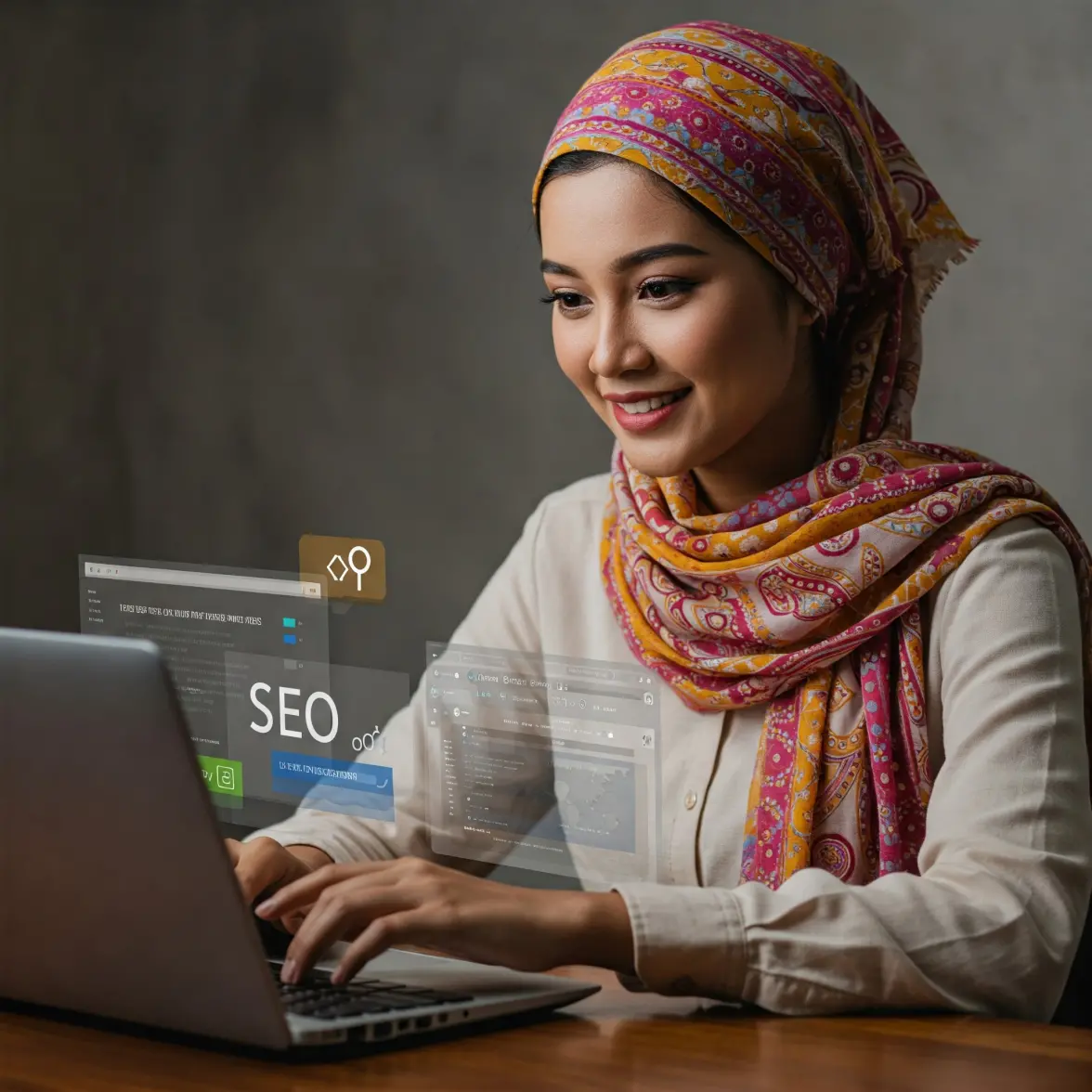 Karyawan Jasa Pembuatan Website Terpercaya sedang mendesain