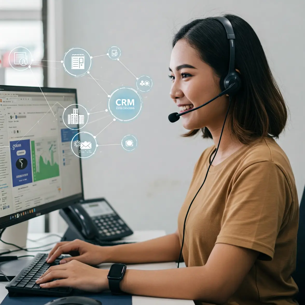 Tim Sales sedang menggunakan Aplikasi Website Sistem CRM